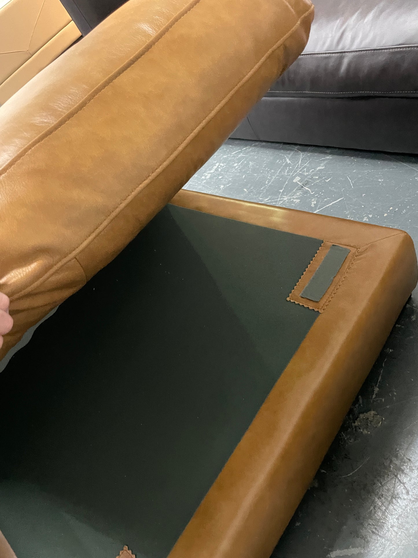 Freedom CR Long Island Leather Tan Ottoman