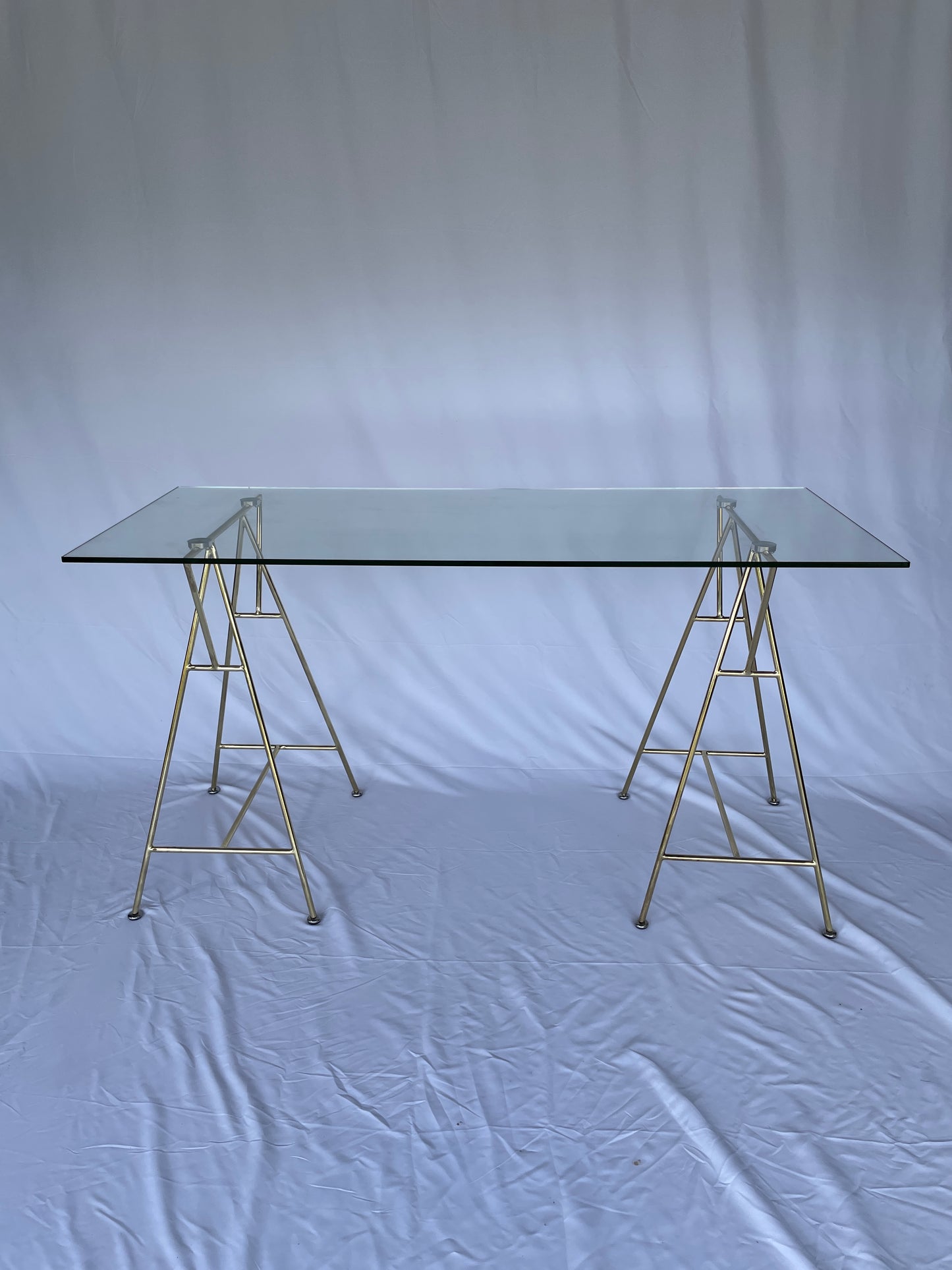 Freedom Glass Trestle Desk