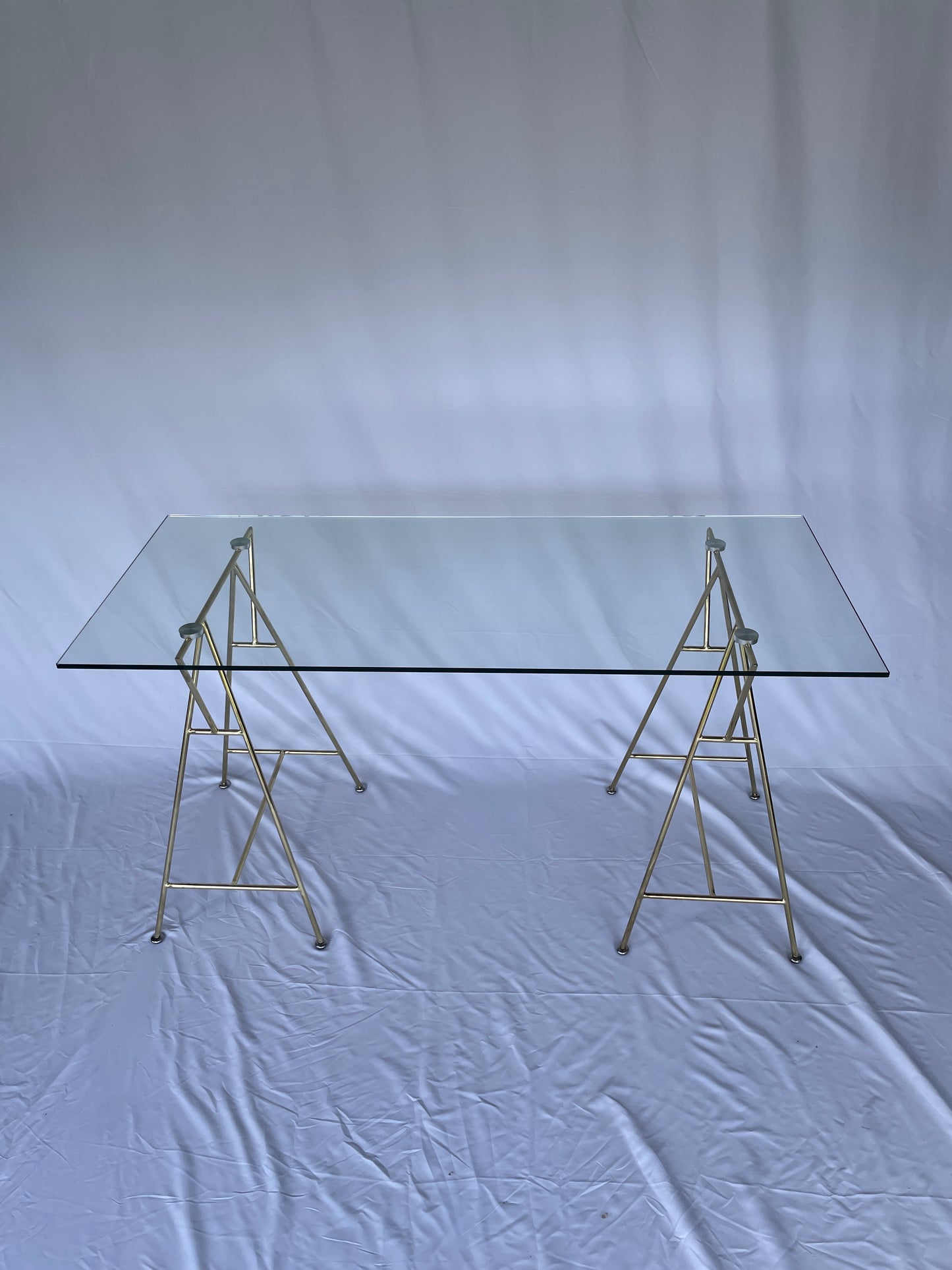 Freedom Glass Trestle Desk