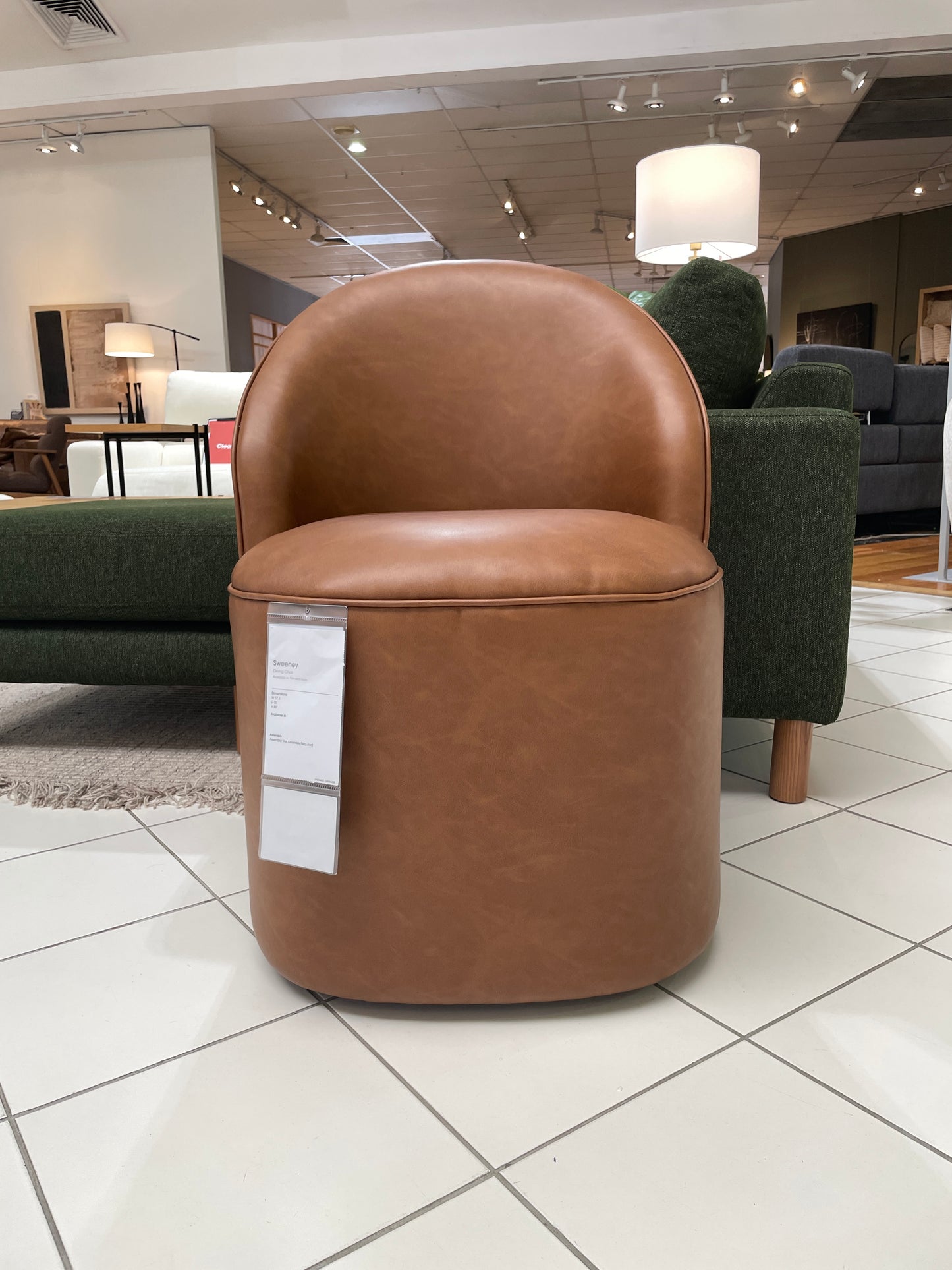 Freedom Ex-Display Sweeney Swivel Dining Chair (Tan)