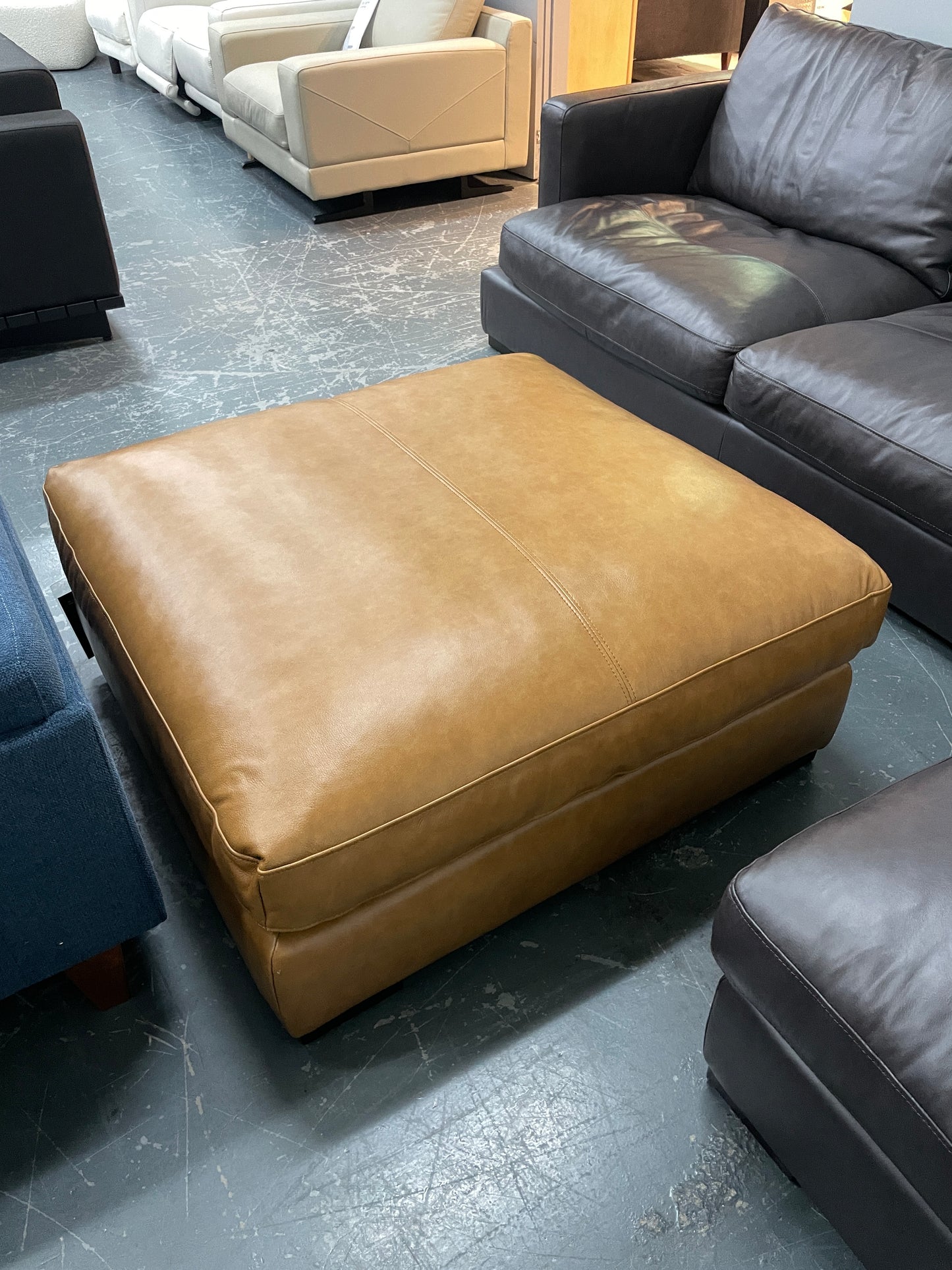 Freedom CR Long Island Leather Tan Ottoman