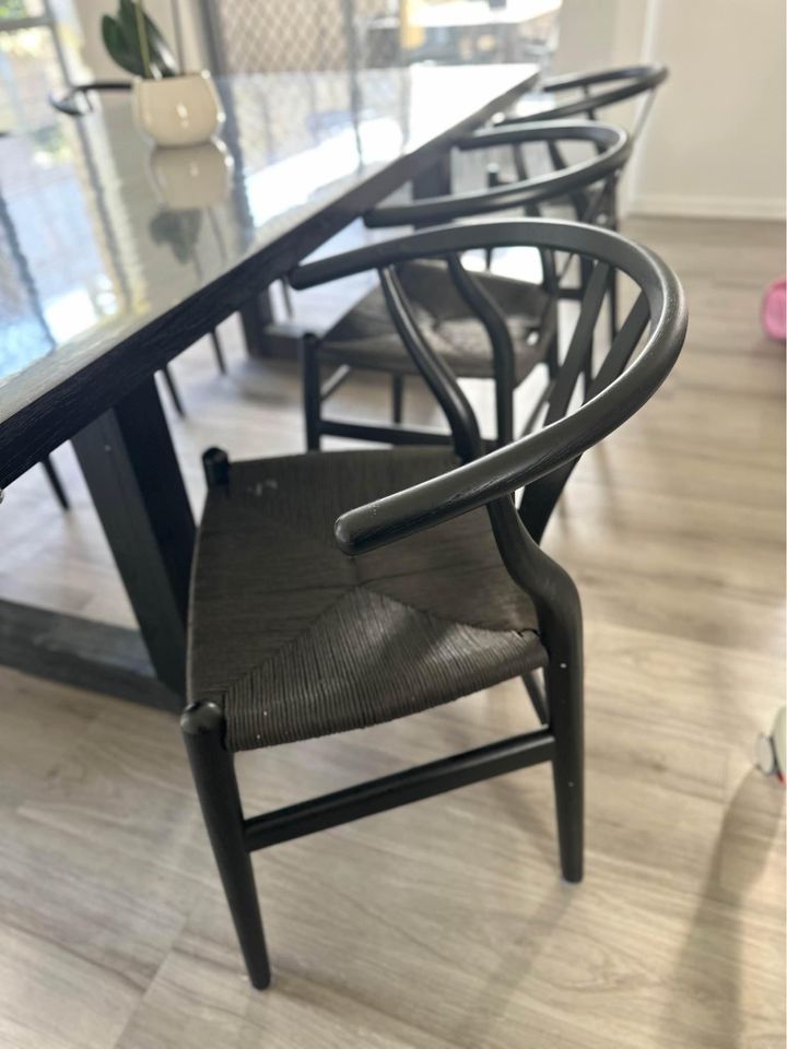James Lane Balmain Dining Table and 6 x Wishbone Chairs