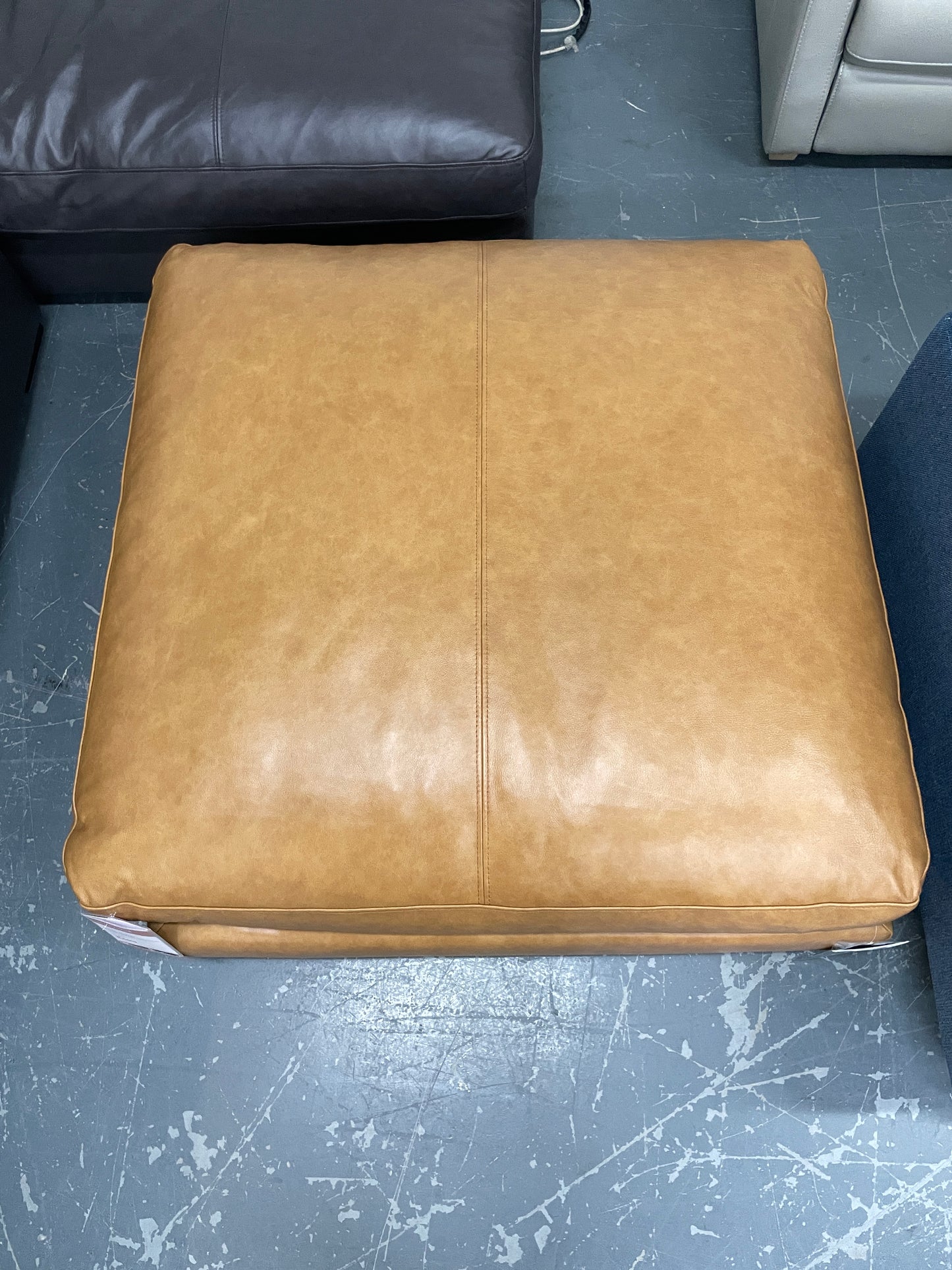 Freedom CR Long Island Leather Tan Ottoman