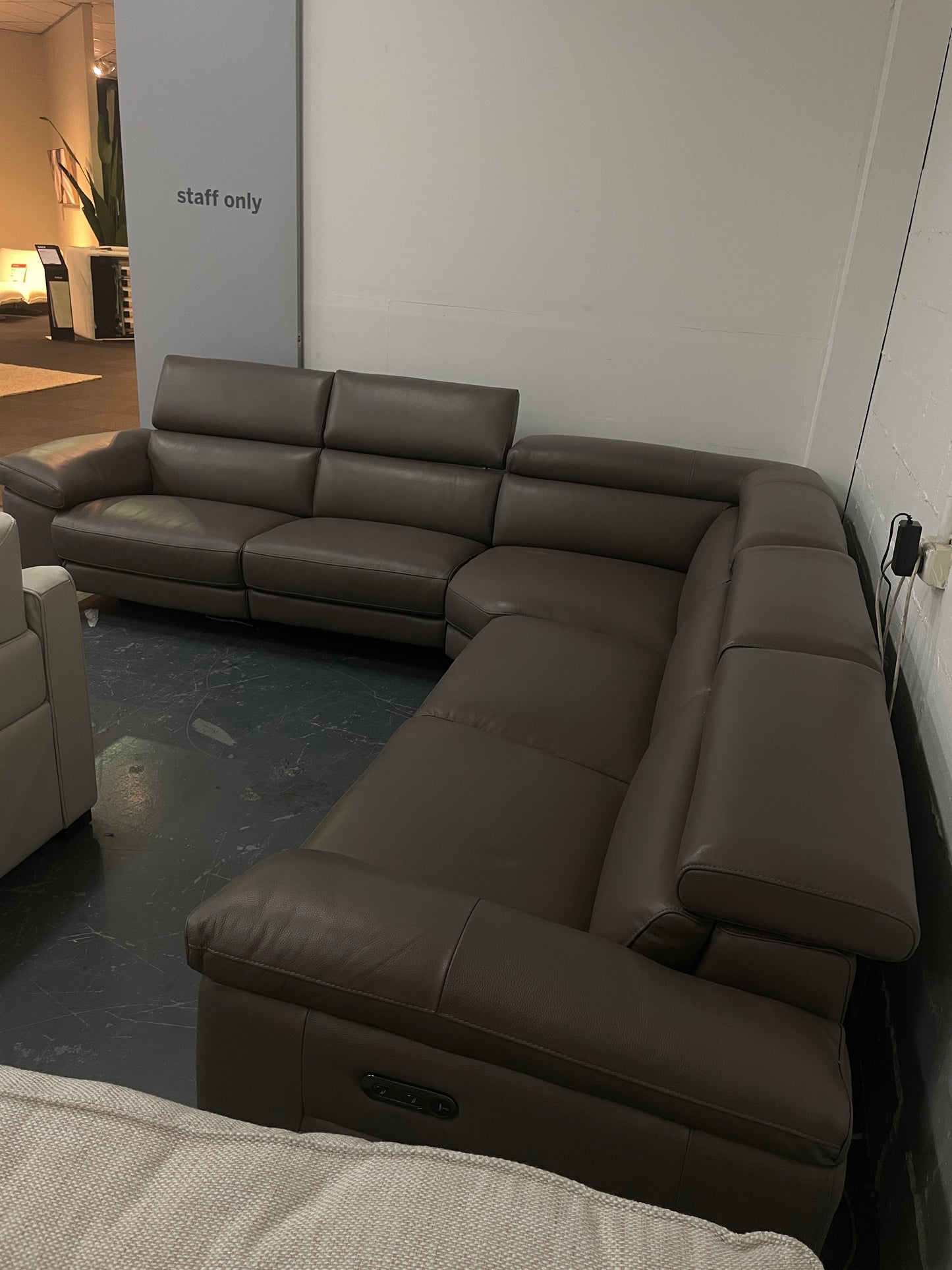 Freedom Clearance Cora Leather Electric Modular Recliner Sofa