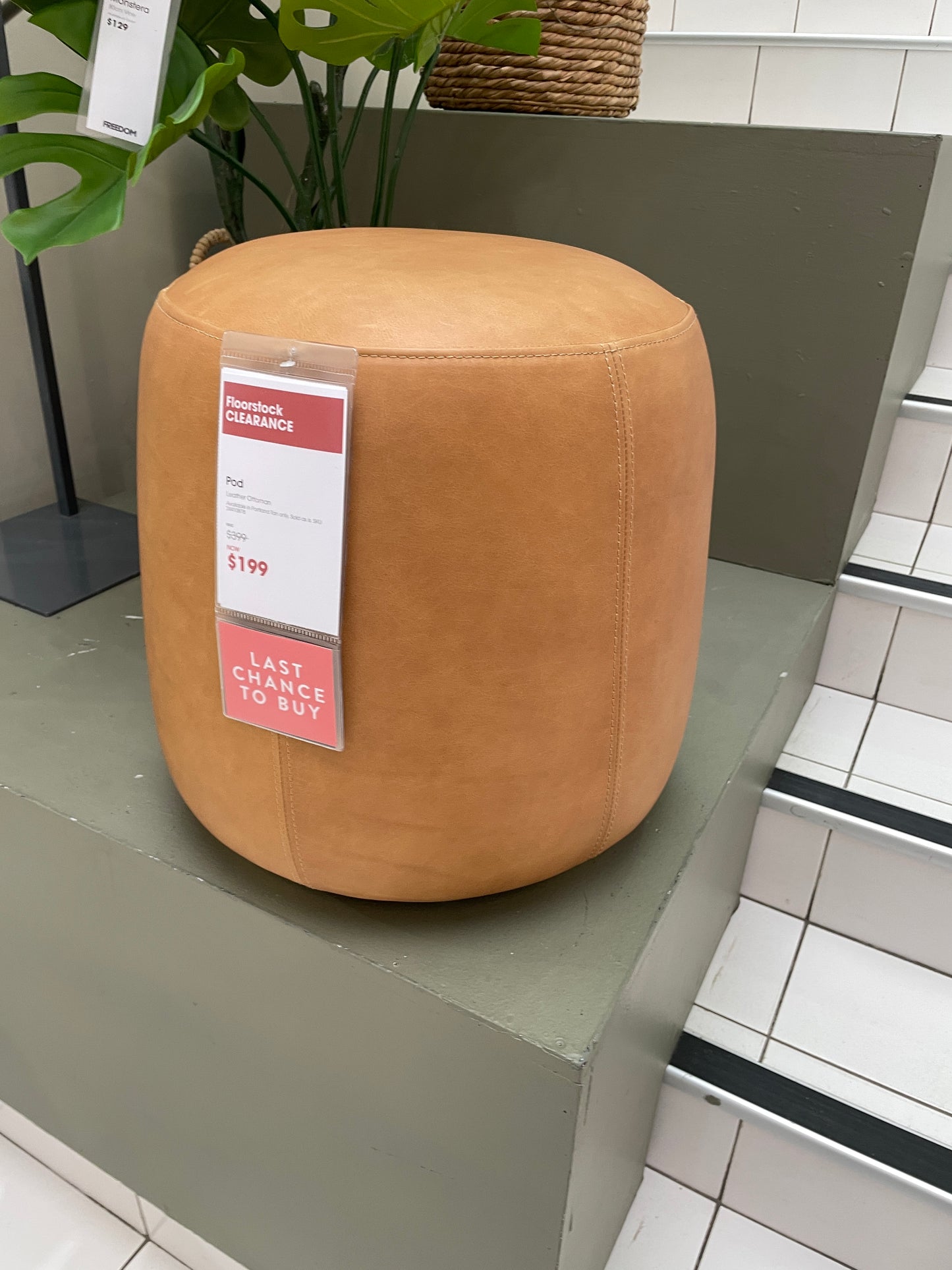 Freedom Ex-Display Pod Leather Ottoman