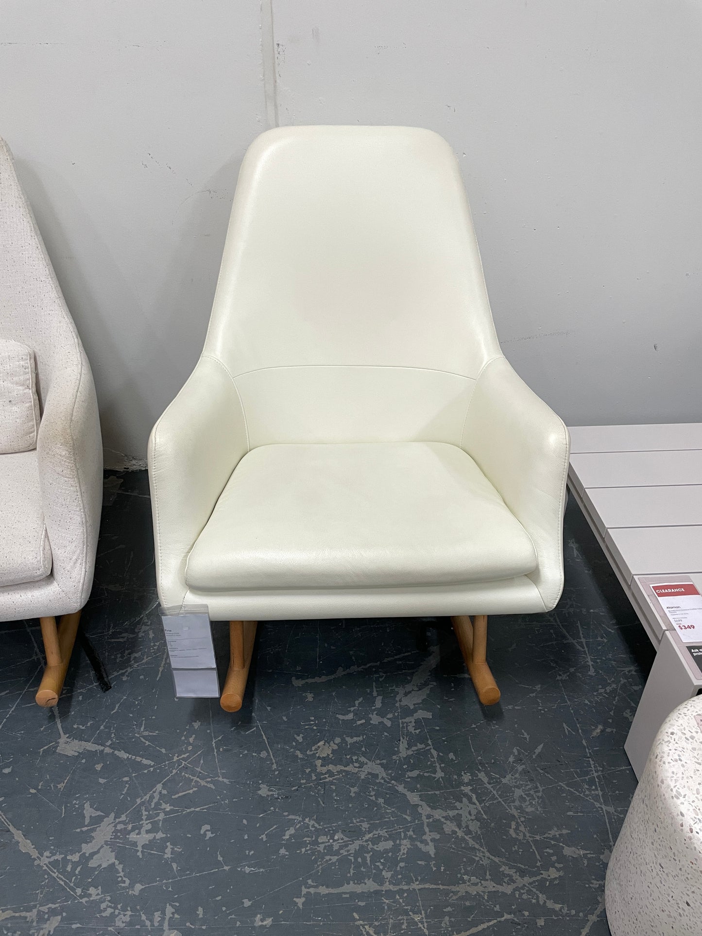 Freedom Ex-Display Evie Leather Rocking Chair (White)