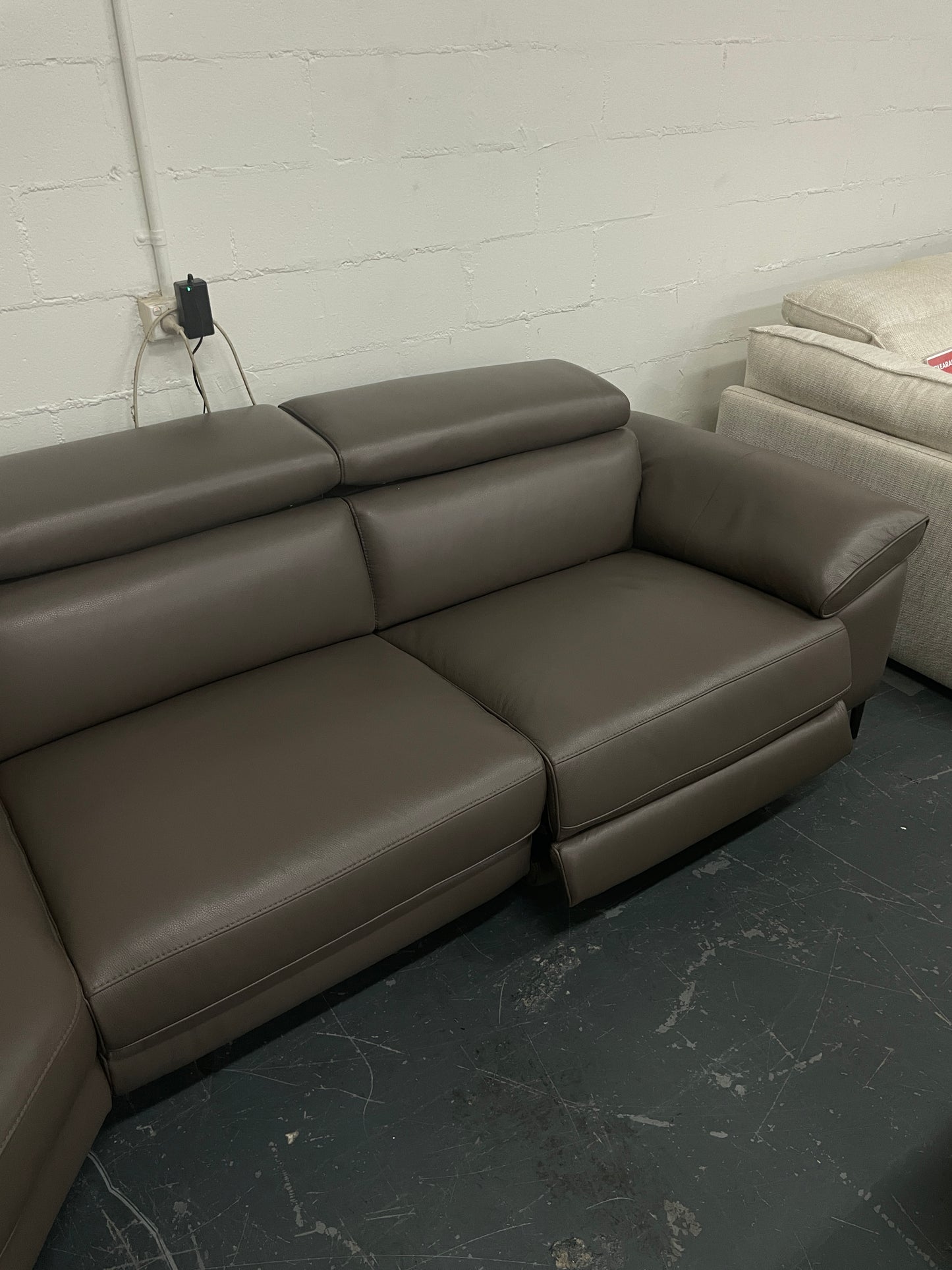 Freedom Clearance Cora Leather Electric Modular Recliner Sofa
