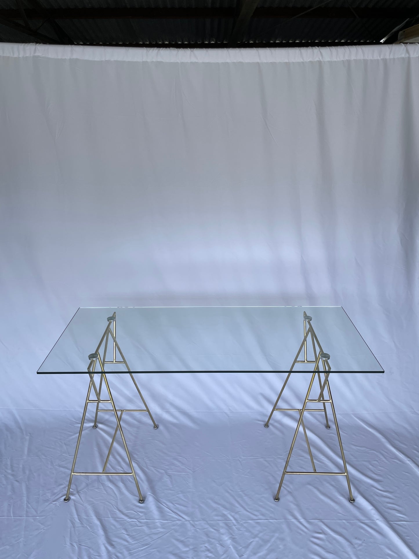 Freedom Glass Trestle Desk