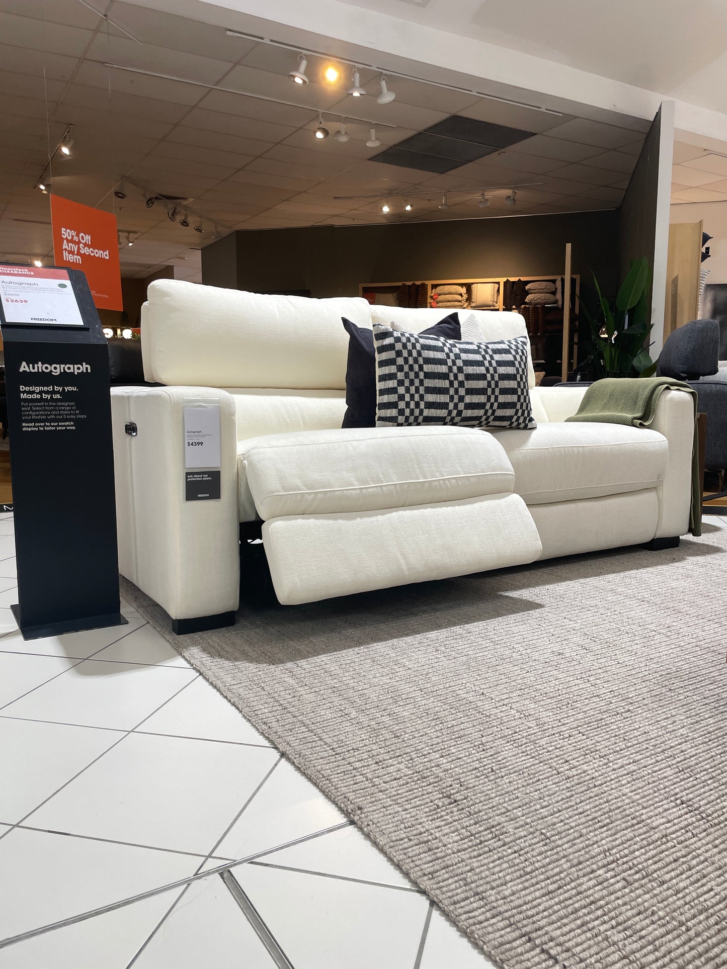 Autograph Ex-Display Fabric Electric Recliner Sofa