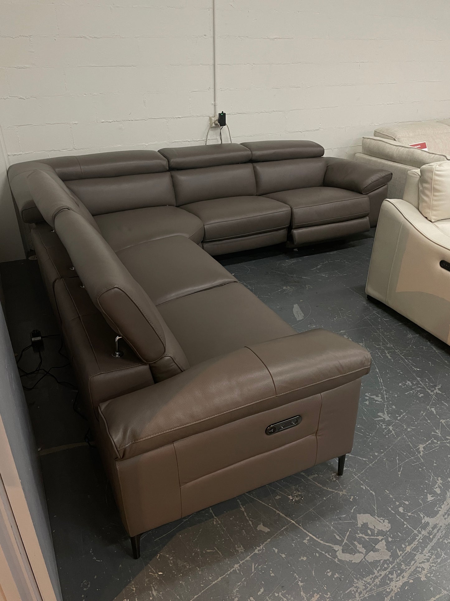 Freedom Clearance Cora Leather Electric Modular Recliner Sofa