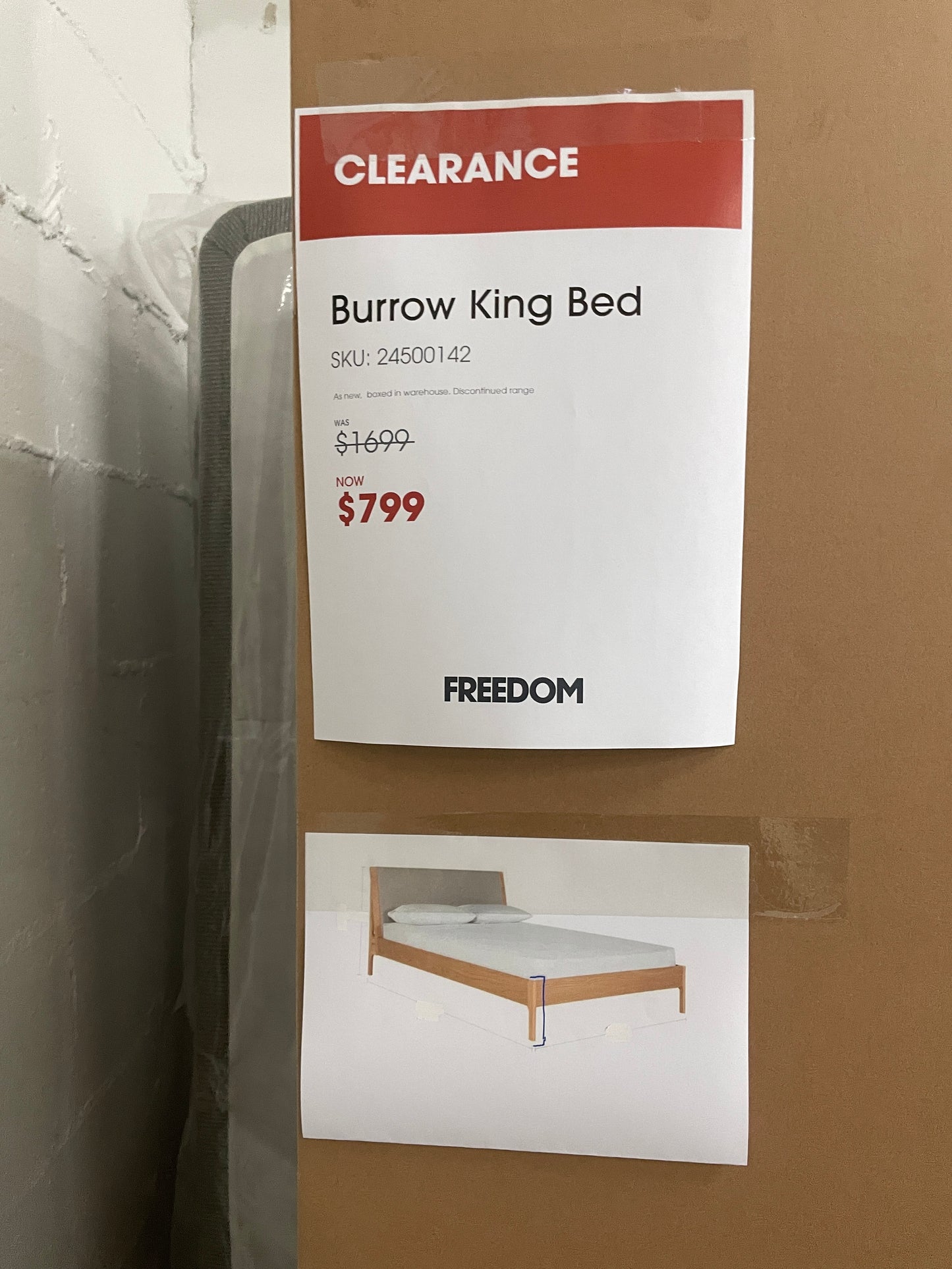 Freedom Clearance Burrow King Bed