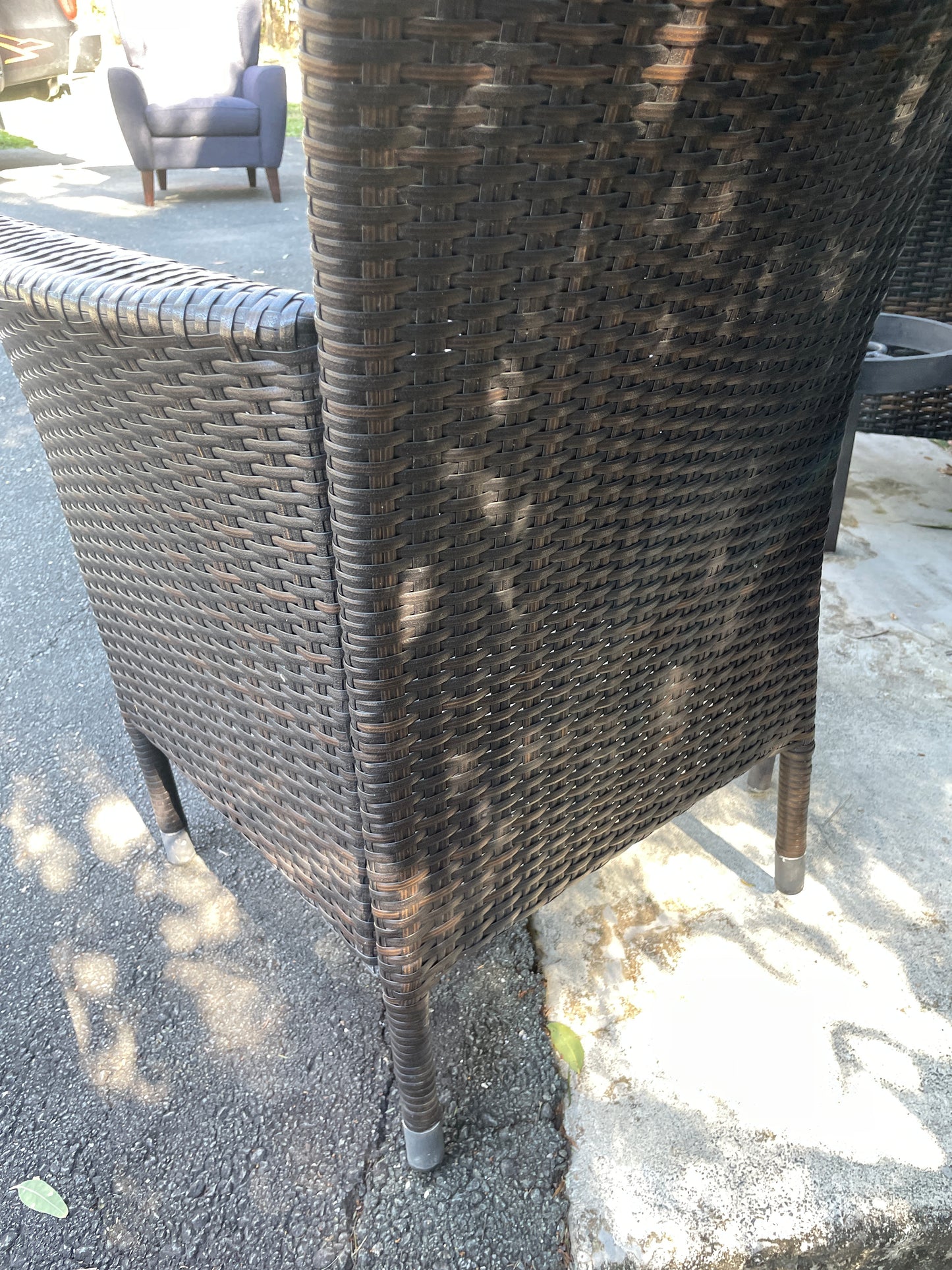 Outdoor Glass Tables and Rattan Chairs