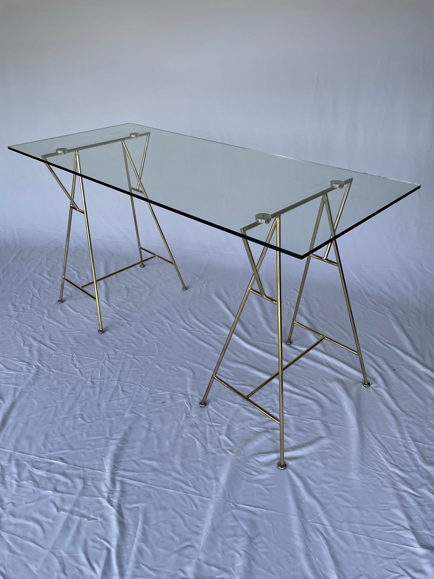 Freedom Glass Trestle Desk