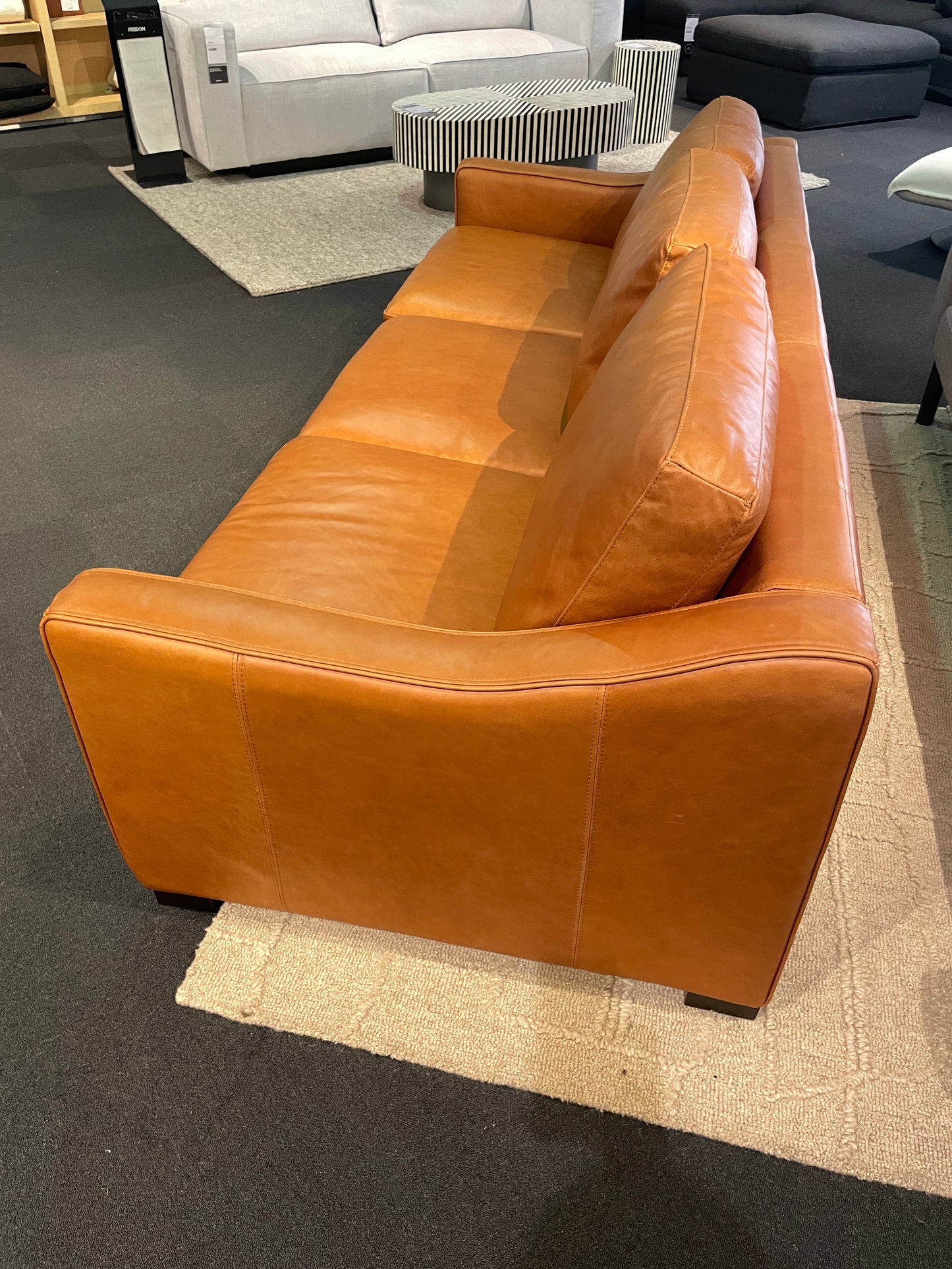 Freedom Ex-Display Autograph Leather 3 Seater Sofa