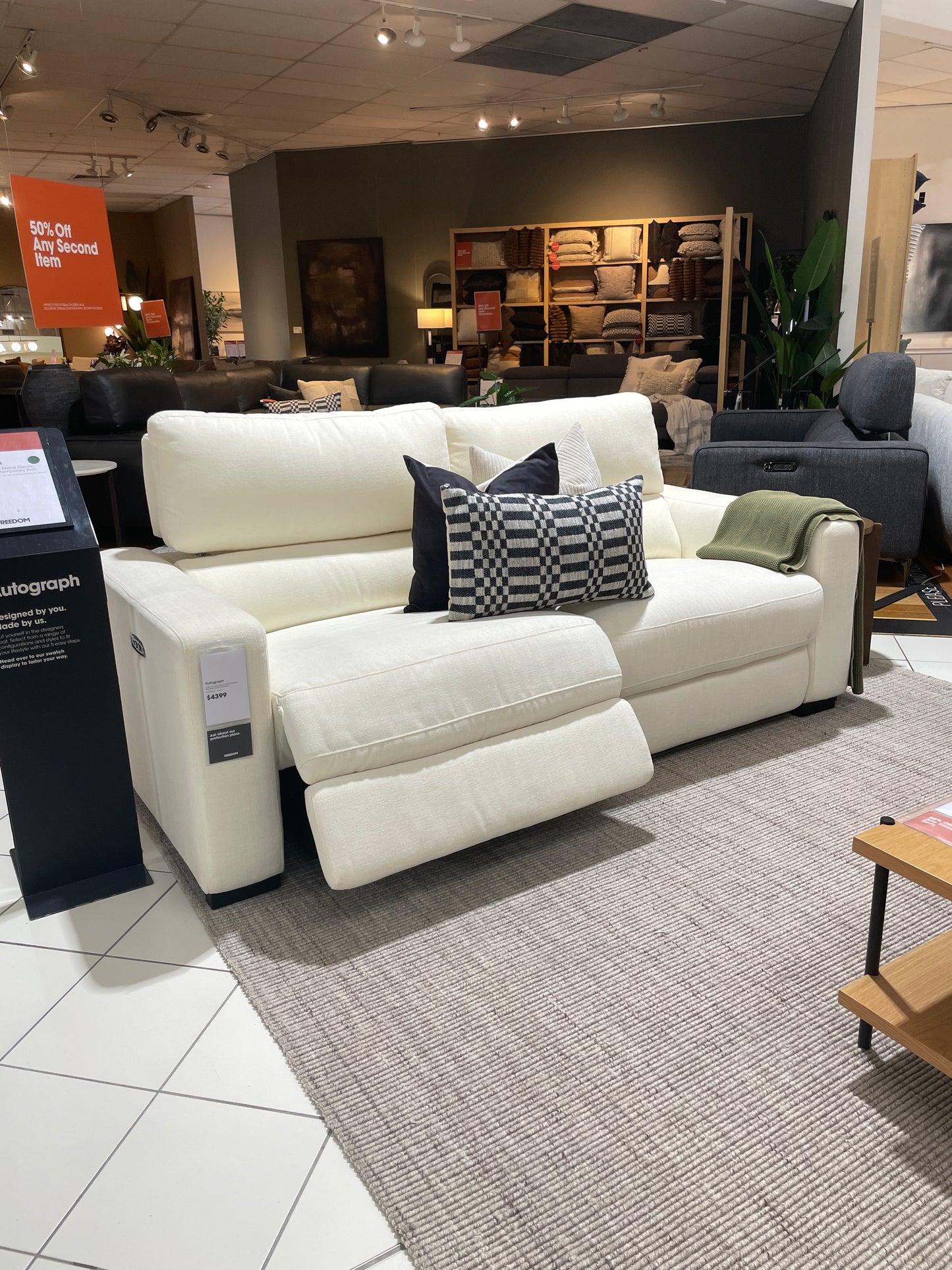 Autograph Ex-Display Fabric Electric Recliner Sofa