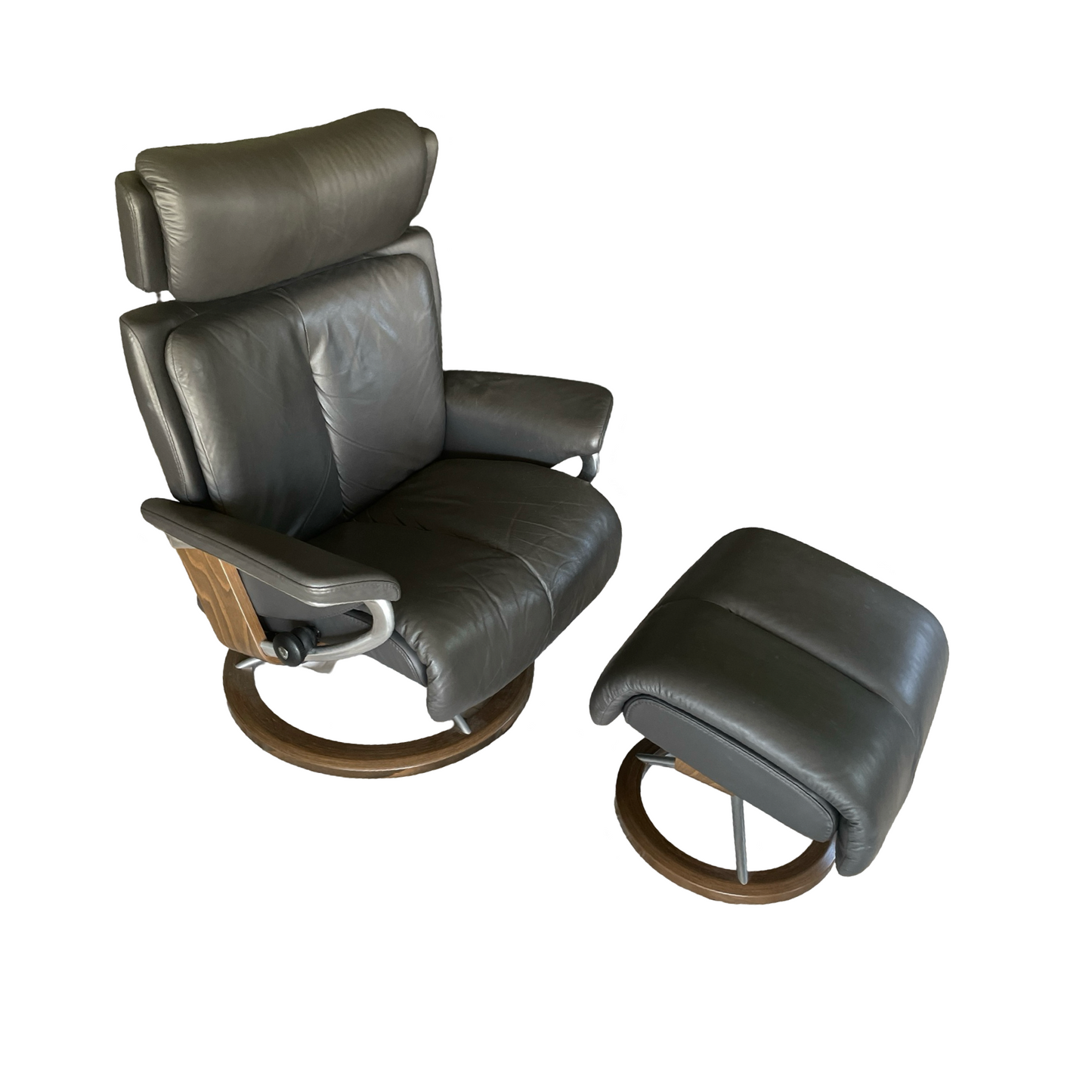 2 x Stressless Leather Adjustable Recliner Chairs