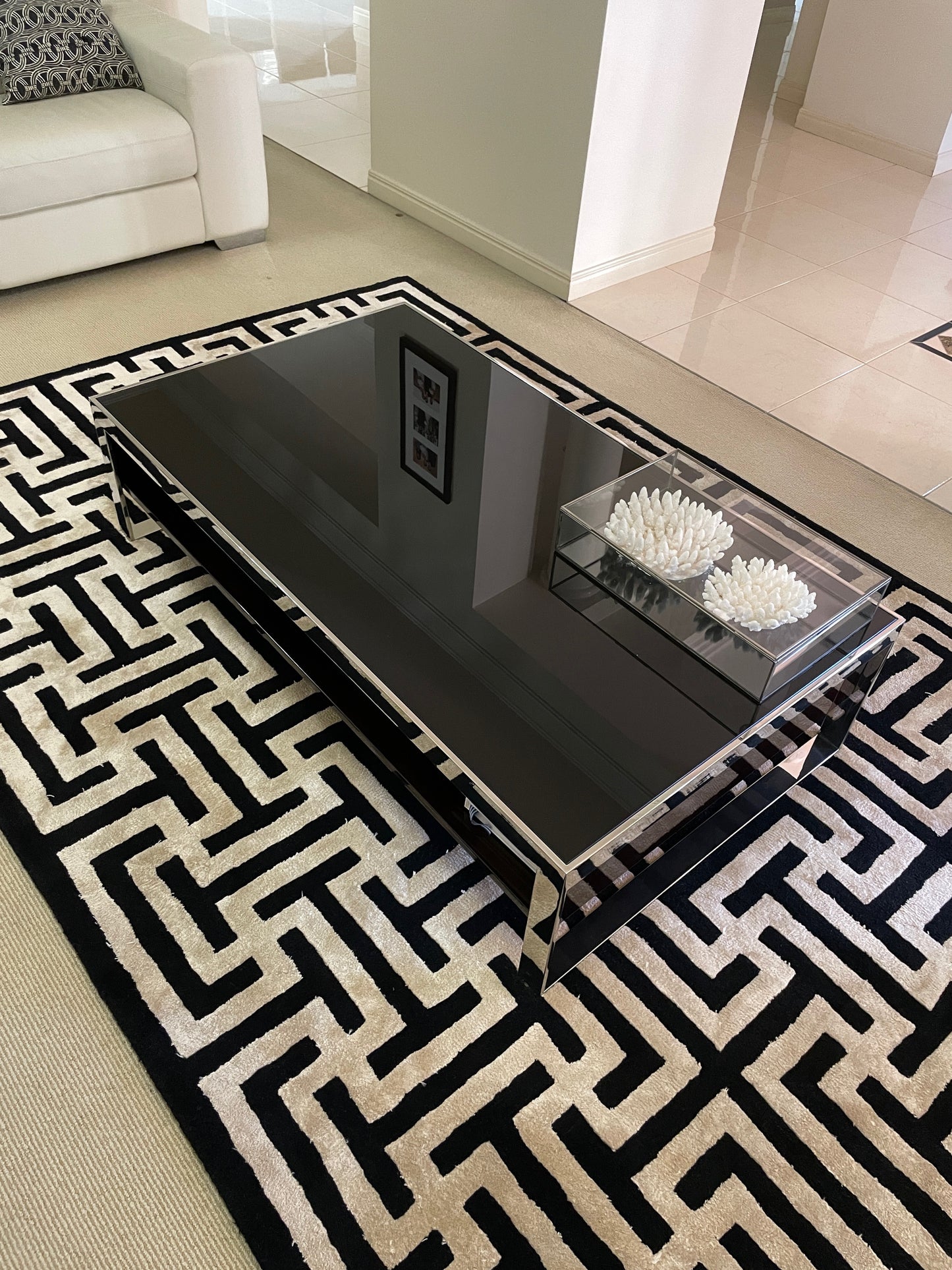 Dark Polished Veneer Coffee Table