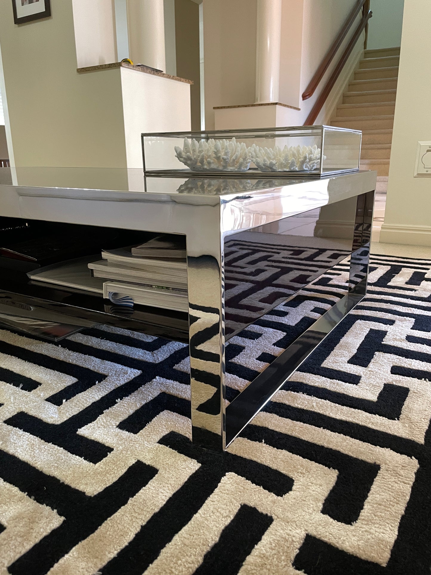 Dark Polished Veneer Coffee Table