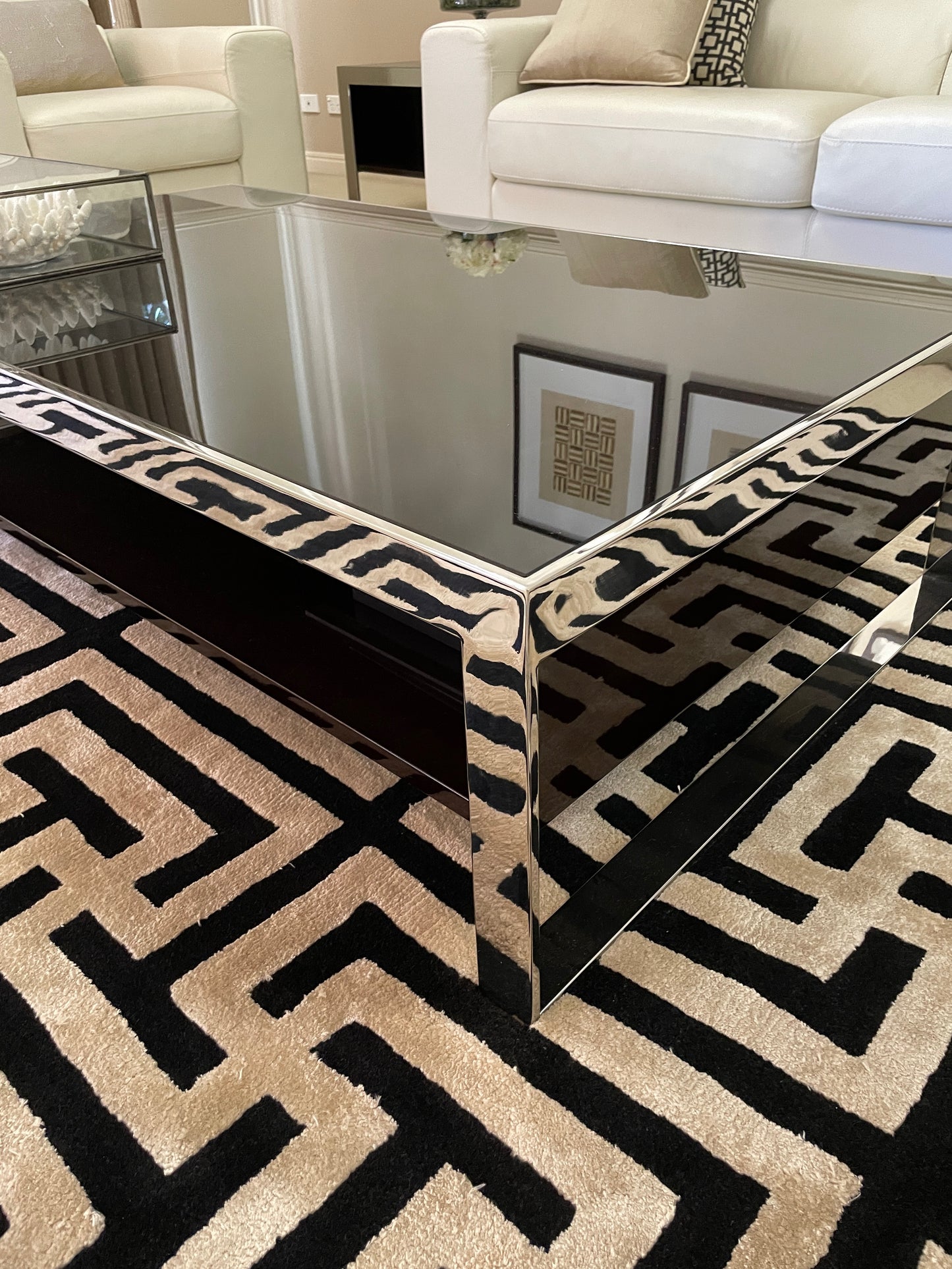 Dark Polished Veneer Coffee Table