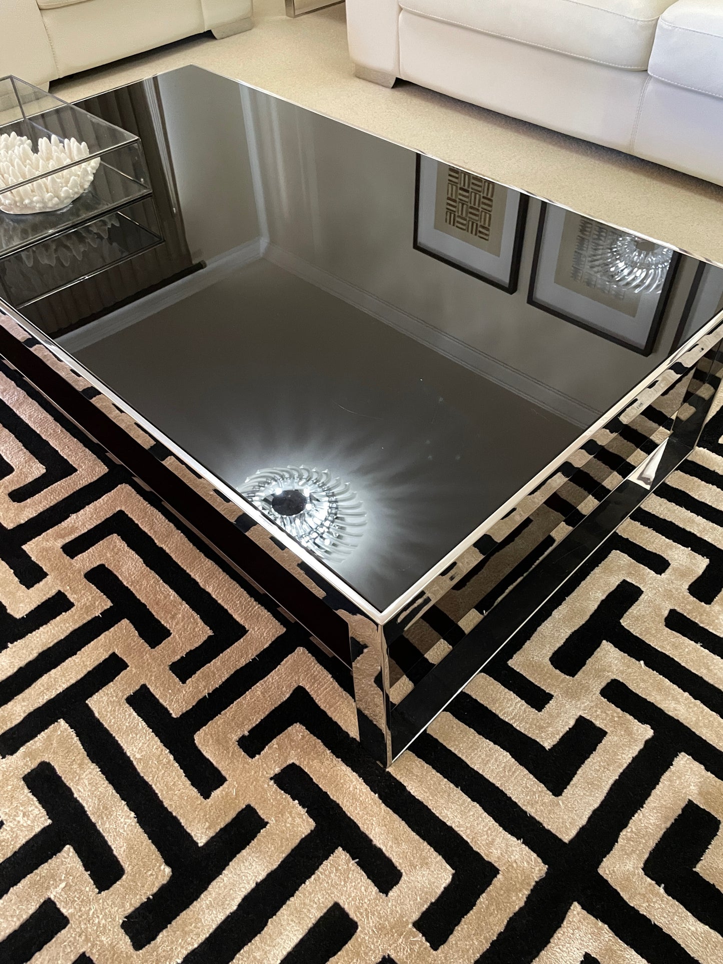 Dark Polished Veneer Coffee Table