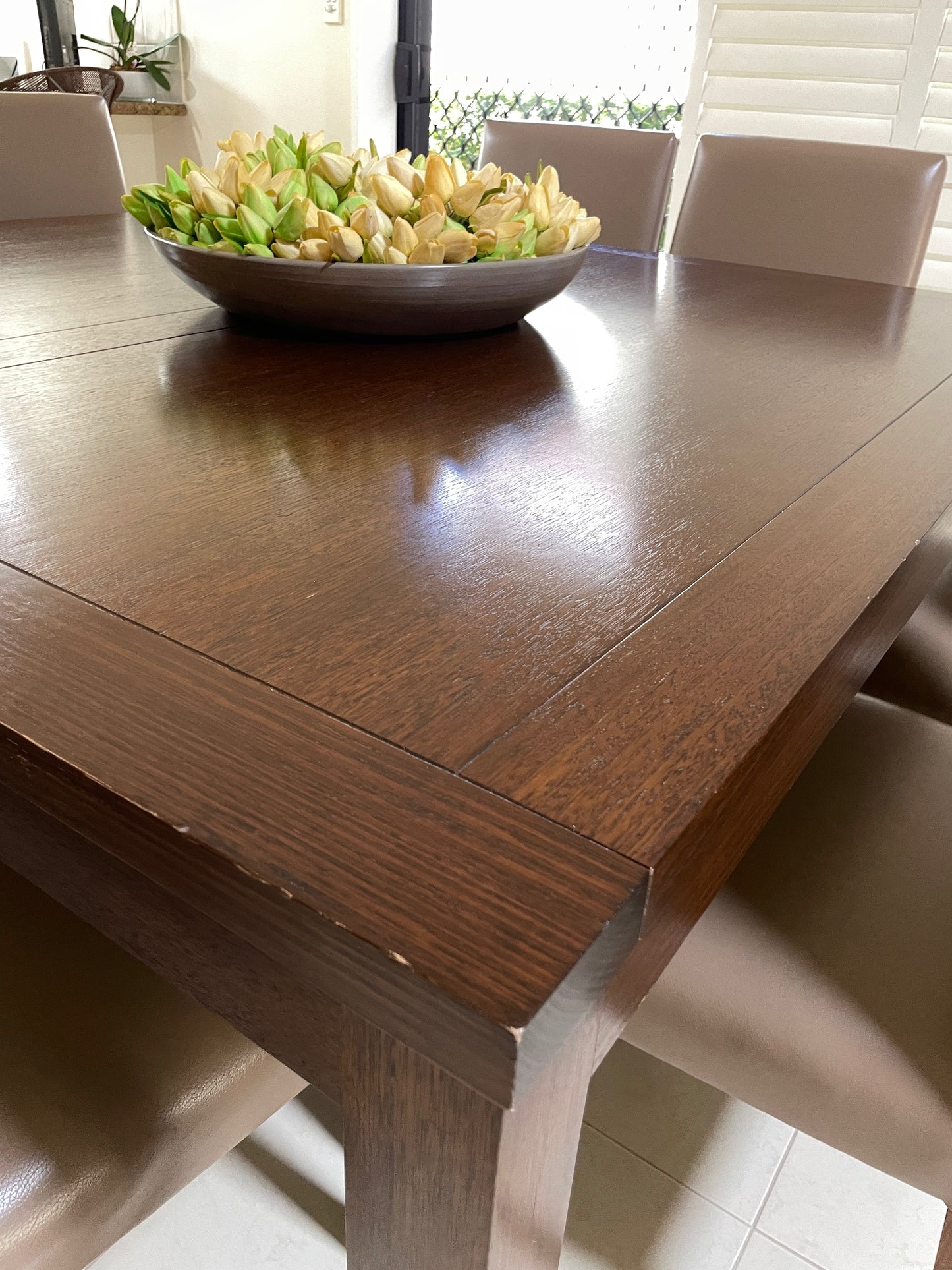 Jimmy Possum Dining Table + 8 Leather Chairs