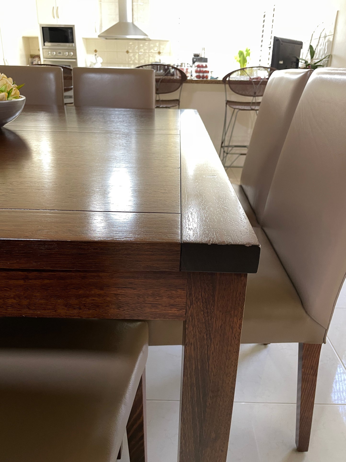 Jimmy Possum Dining Table + 8 Leather Chairs