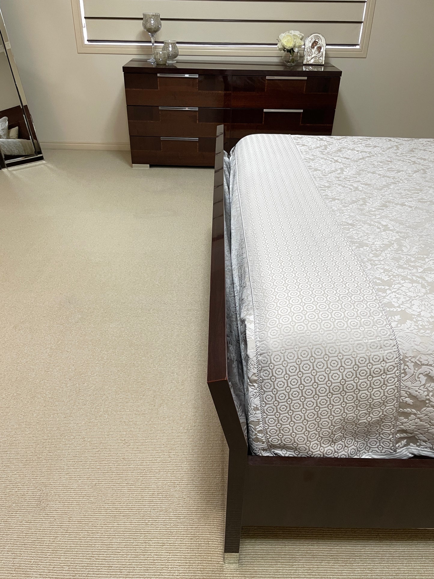 Polished King Bed and Bedside Tables