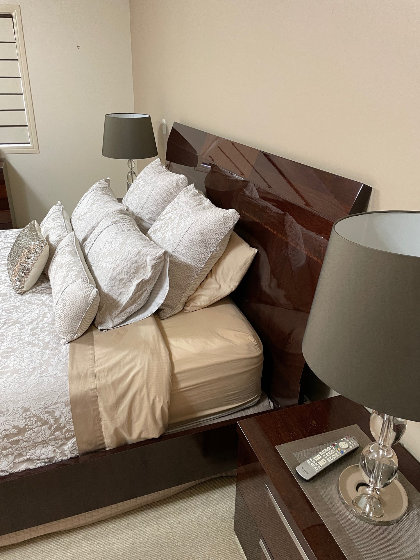 Polished King Bed and Bedside Tables
