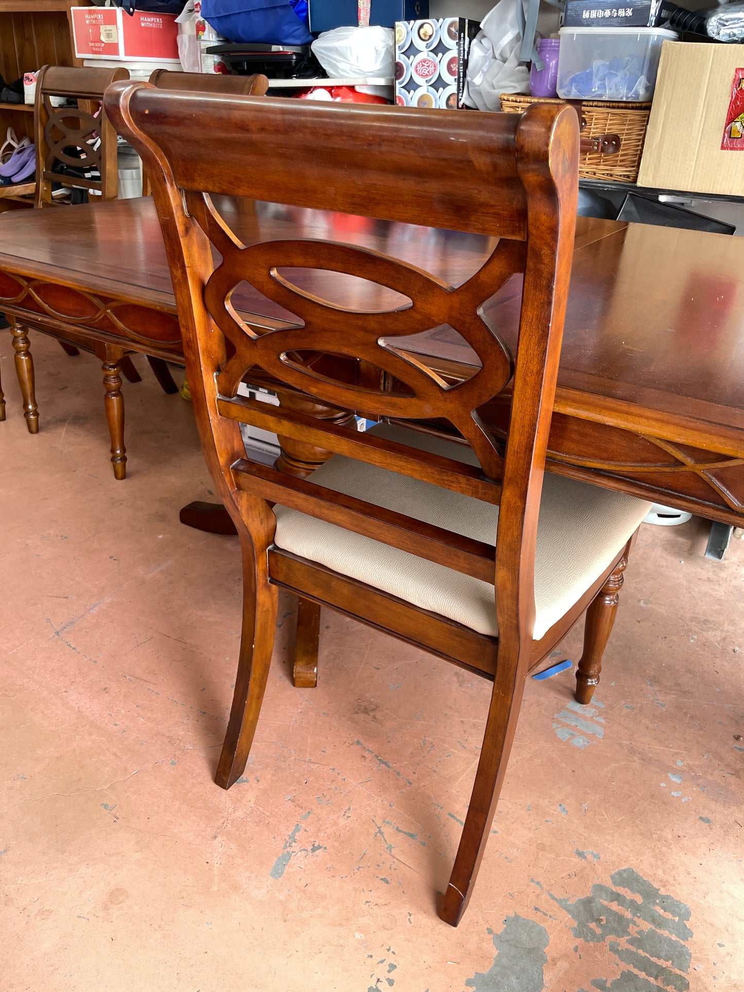 Solid Wood Extendable Dining Table w/ 8 Dining Chairs