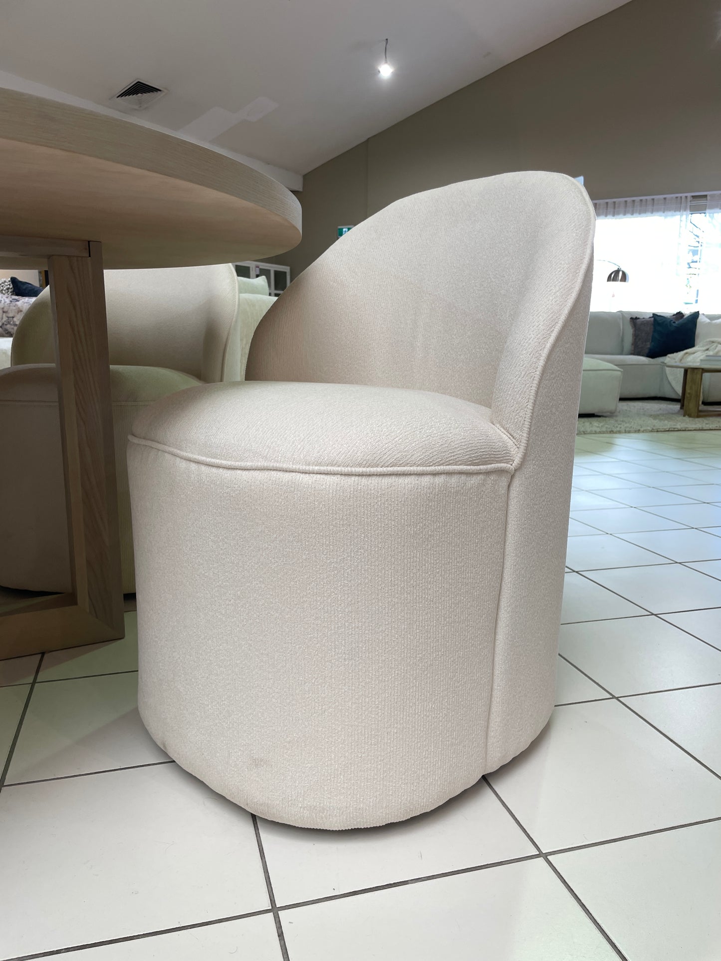 Freedom Ex-Display Sweeney Swivel Dining Chair (Ivory)