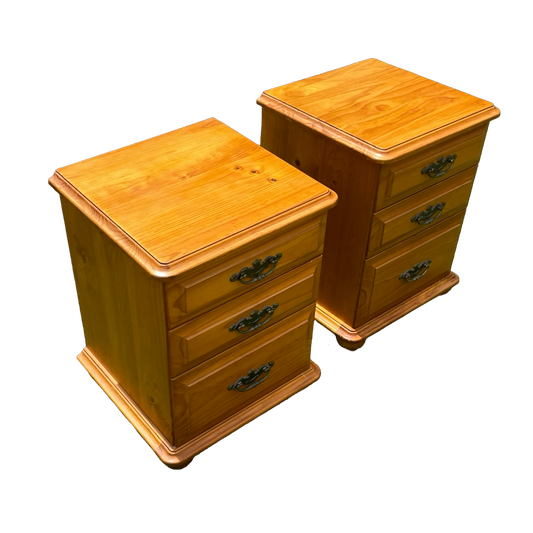 2 x Solid Wood Bedside Tables