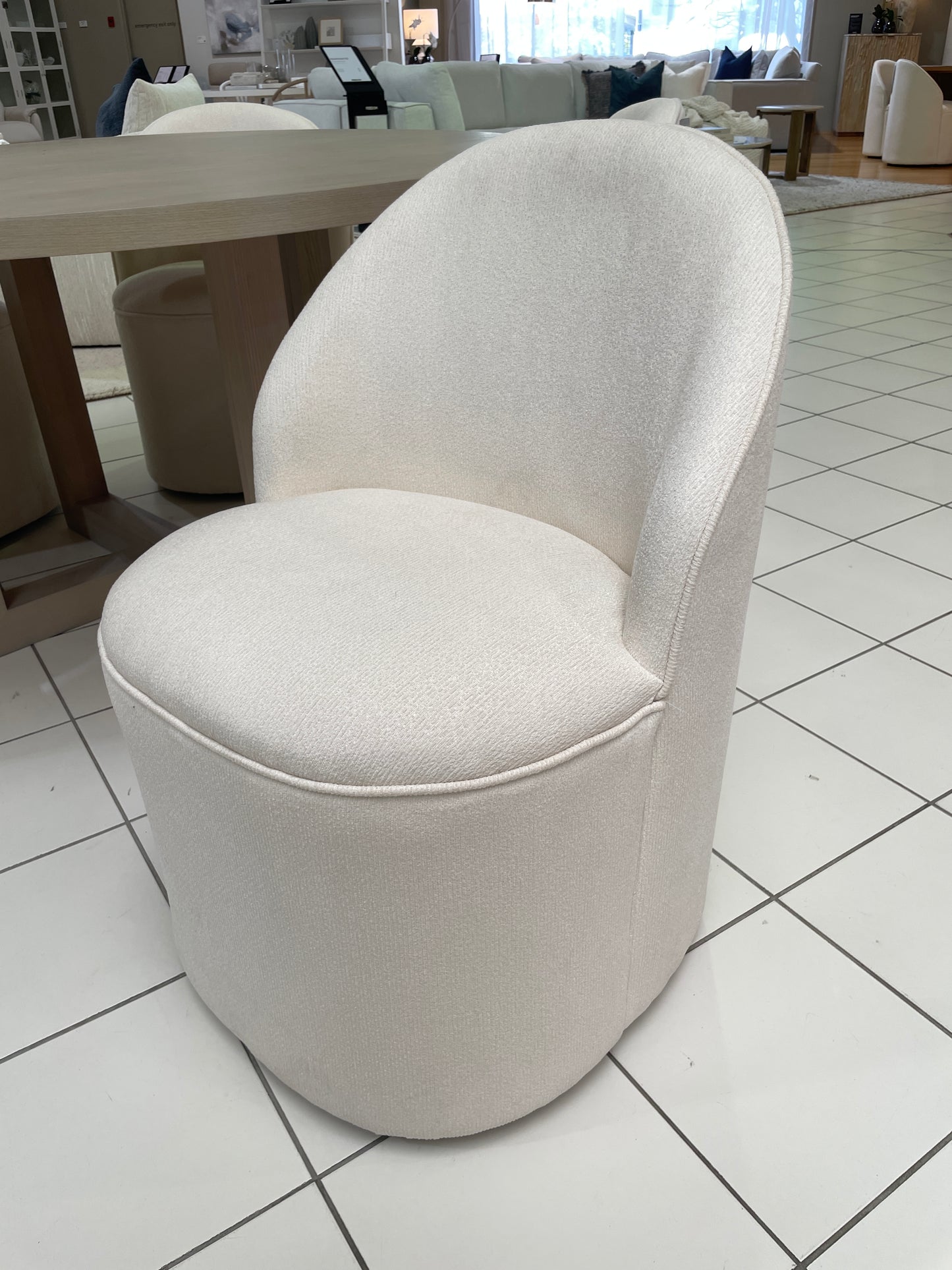 Freedom Ex-Display Sweeney Swivel Dining Chair (Ivory)