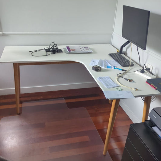 White Corner Office Desk