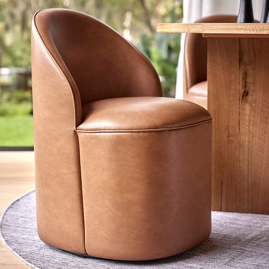 Freedom Ex-Display Sweeney Swivel Dining Chair (Tan)