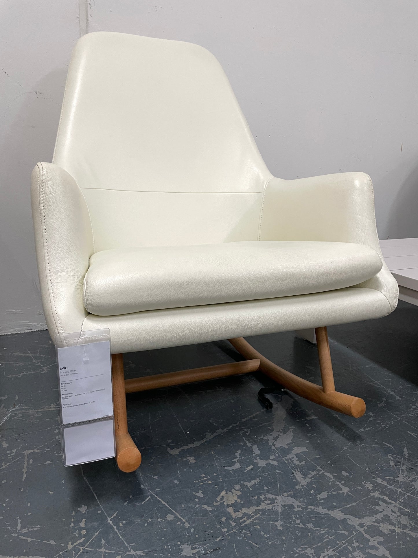 Freedom Ex-Display Evie Leather Rocking Chair (White)