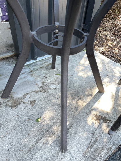 Outdoor Glass Tables and Rattan Chairs