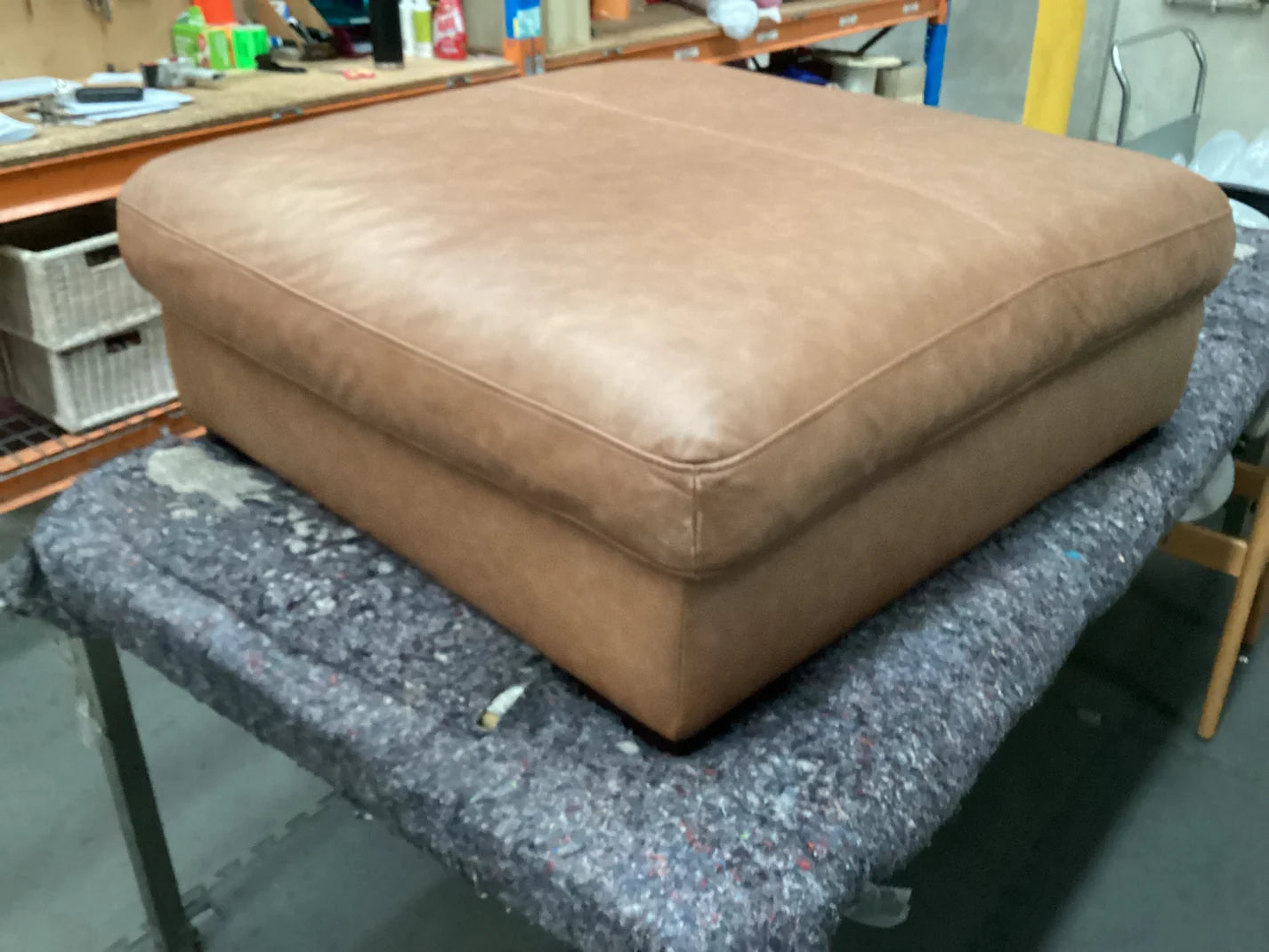 Freedom PCR Long Island Leather Ottoman