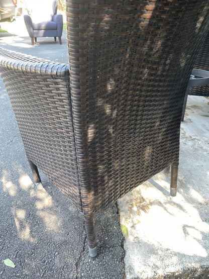 Outdoor Glass Tables and Rattan Chairs