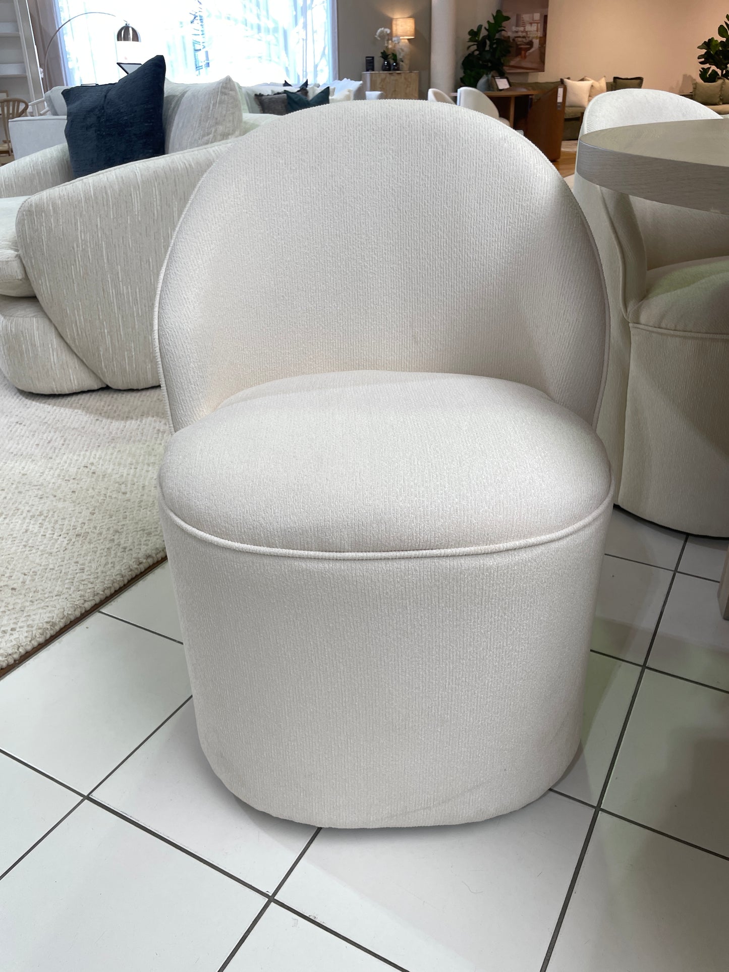 Freedom Ex-Display Sweeney Swivel Dining Chair (Ivory)