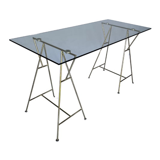 Freedom Glass Trestle Desk