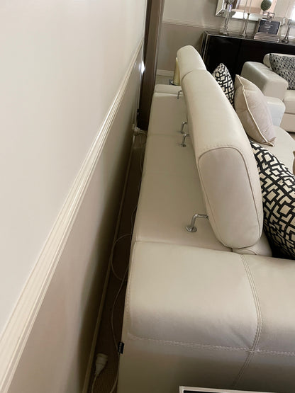 Creamy White Leather Lounge Suite