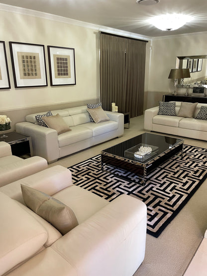 Creamy White Leather Lounge Suite