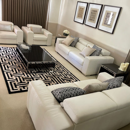 Creamy White Leather Lounge Suite