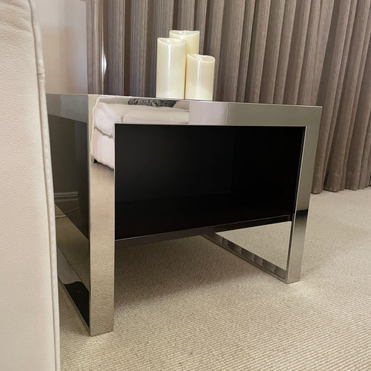 Dark Polished Veneer Side Tables