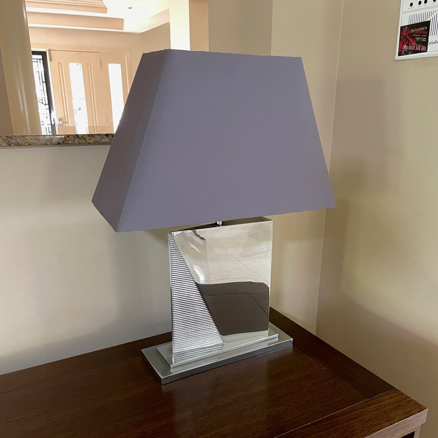 Large Slim Silver Lamp