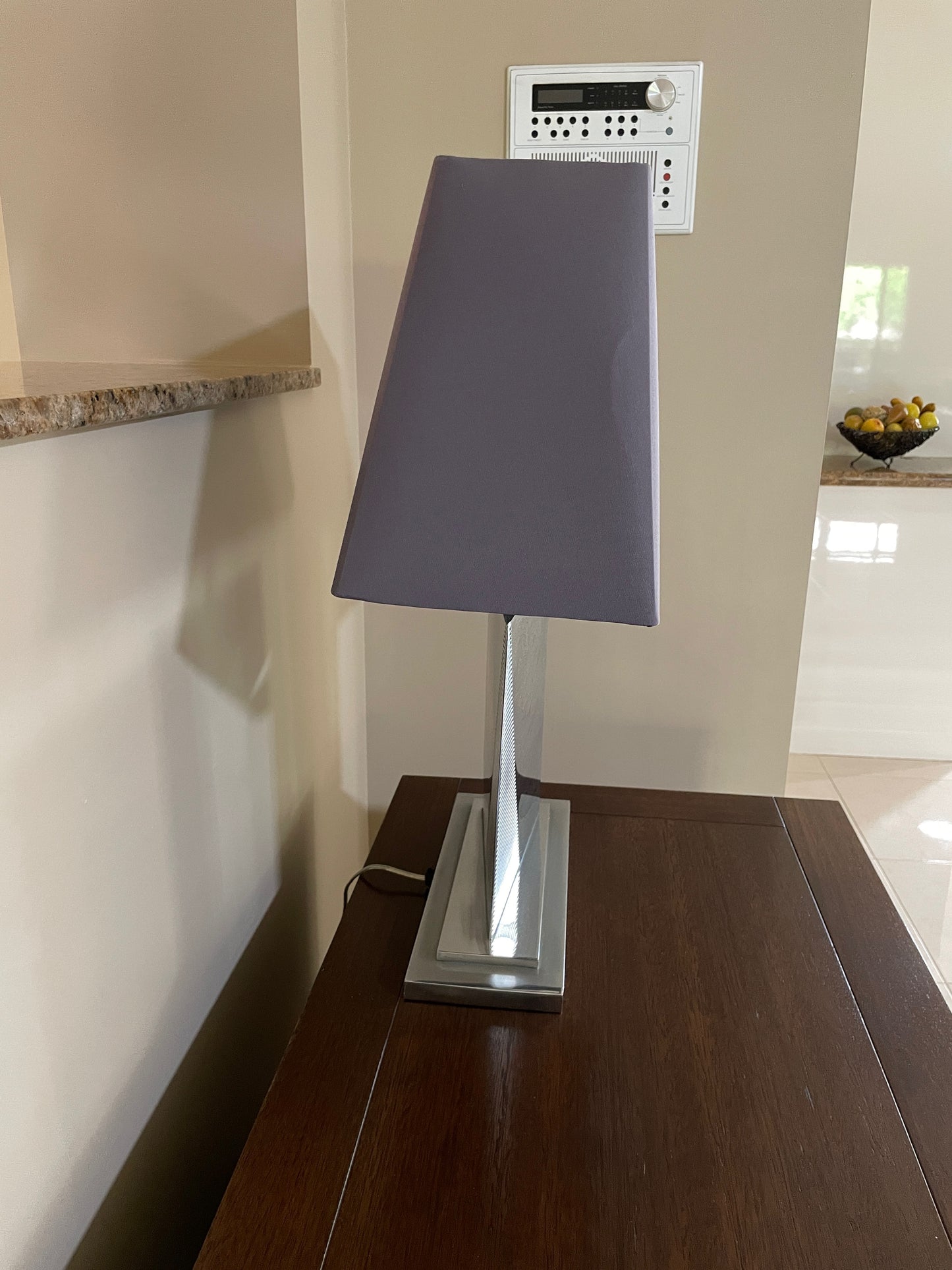 Large Slim Silver Lamp