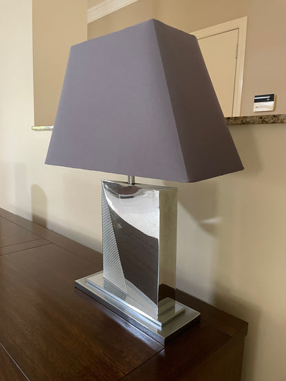 Large Slim Silver Lamp