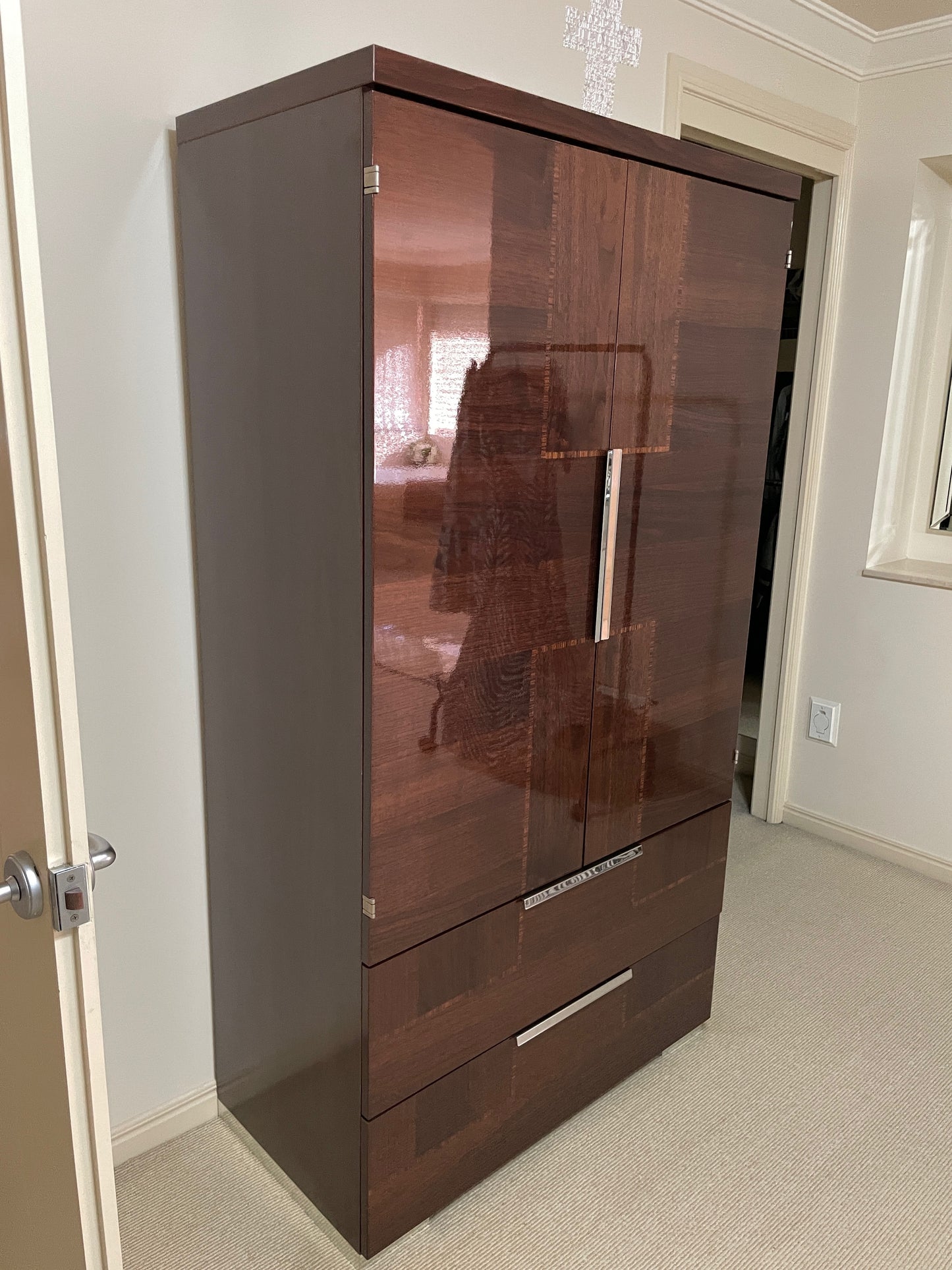 Polished Veneer Armoire