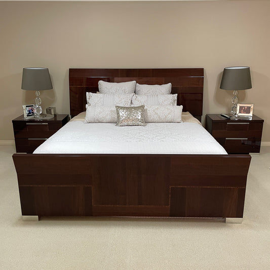 Polished King Bed and Bedside Tables