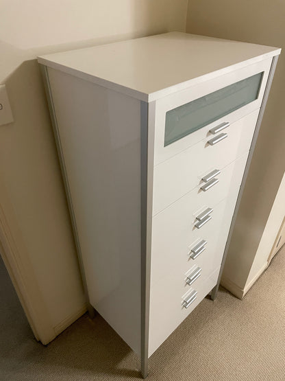 White Tall Narrow Office Drawers